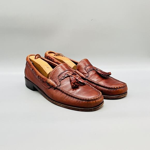 Allen Edmonds Shoes Mens 9 Brown Leather Tassel Loafers Slip On Dress Classic main image 8